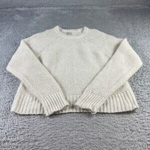 A New Day Cream White Chunky Knit Raglan Sweater Small Womens Crewneck Pullover